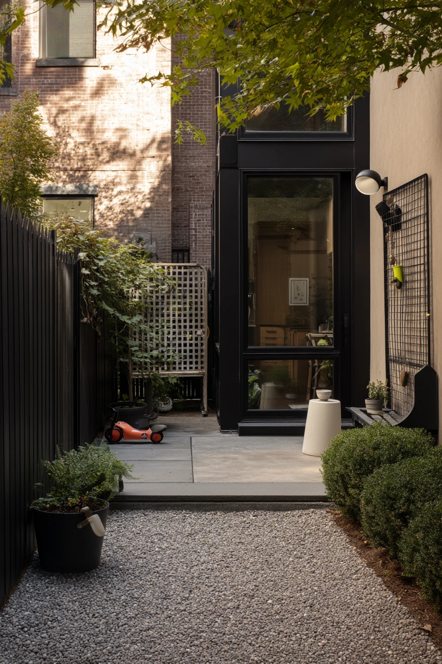 Modern Fence Trellis in a Minimal Yard