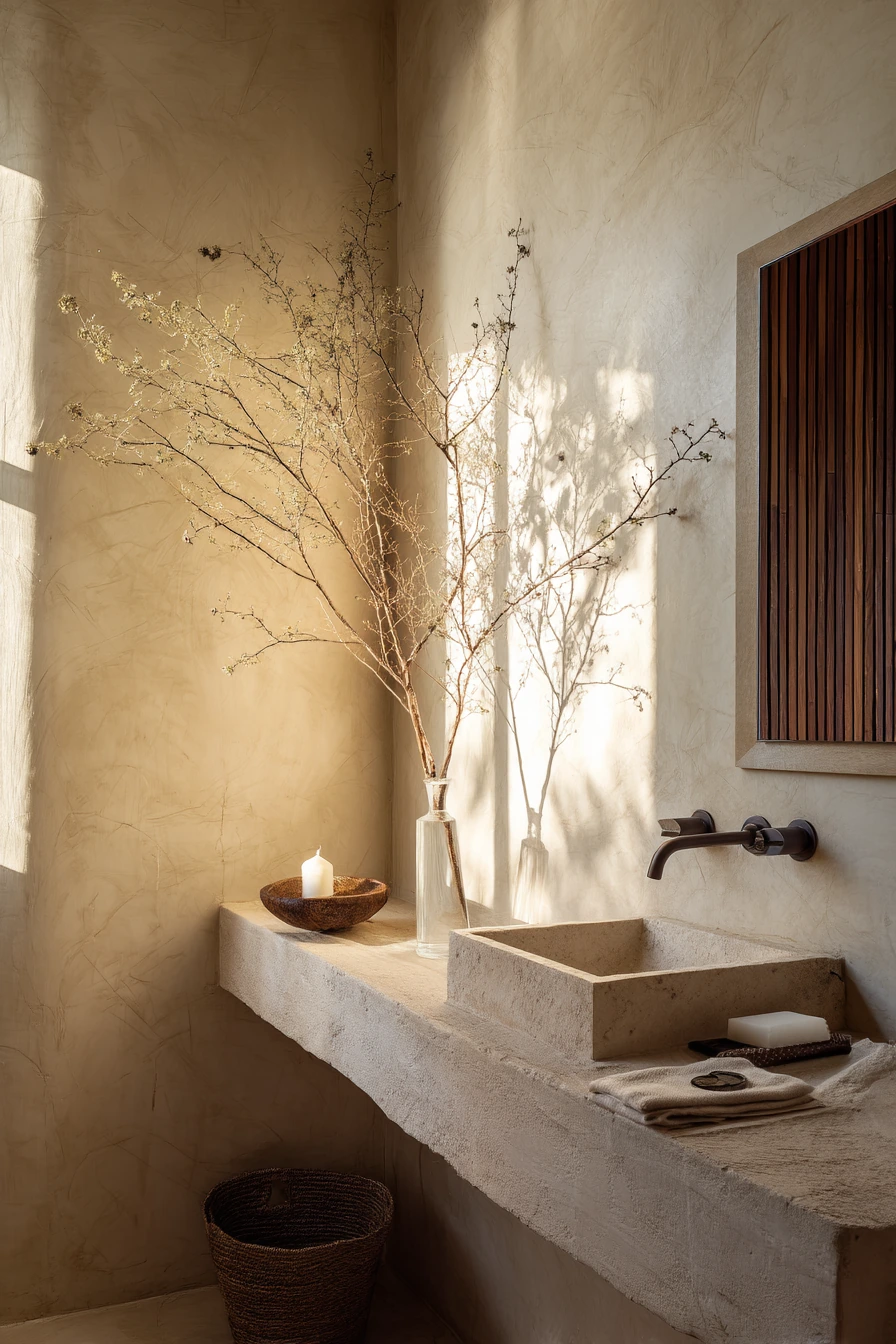 Nature-Focused Powder Room