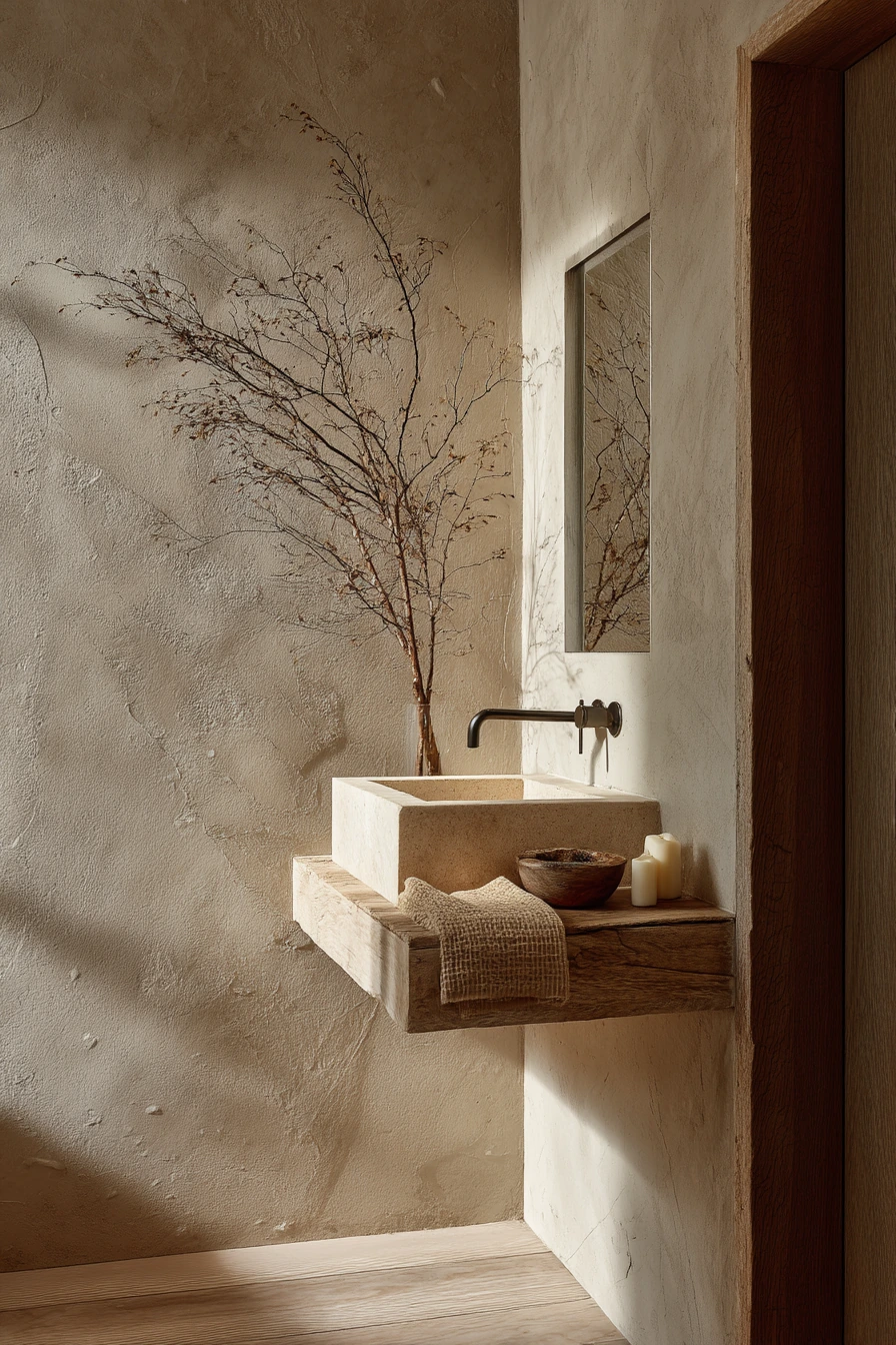 Nature-Focused Powder Room