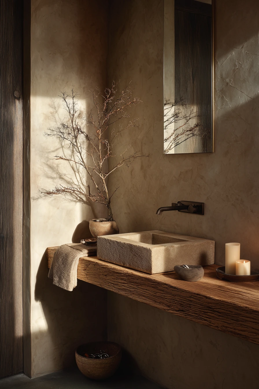 Nature-Focused Powder Room