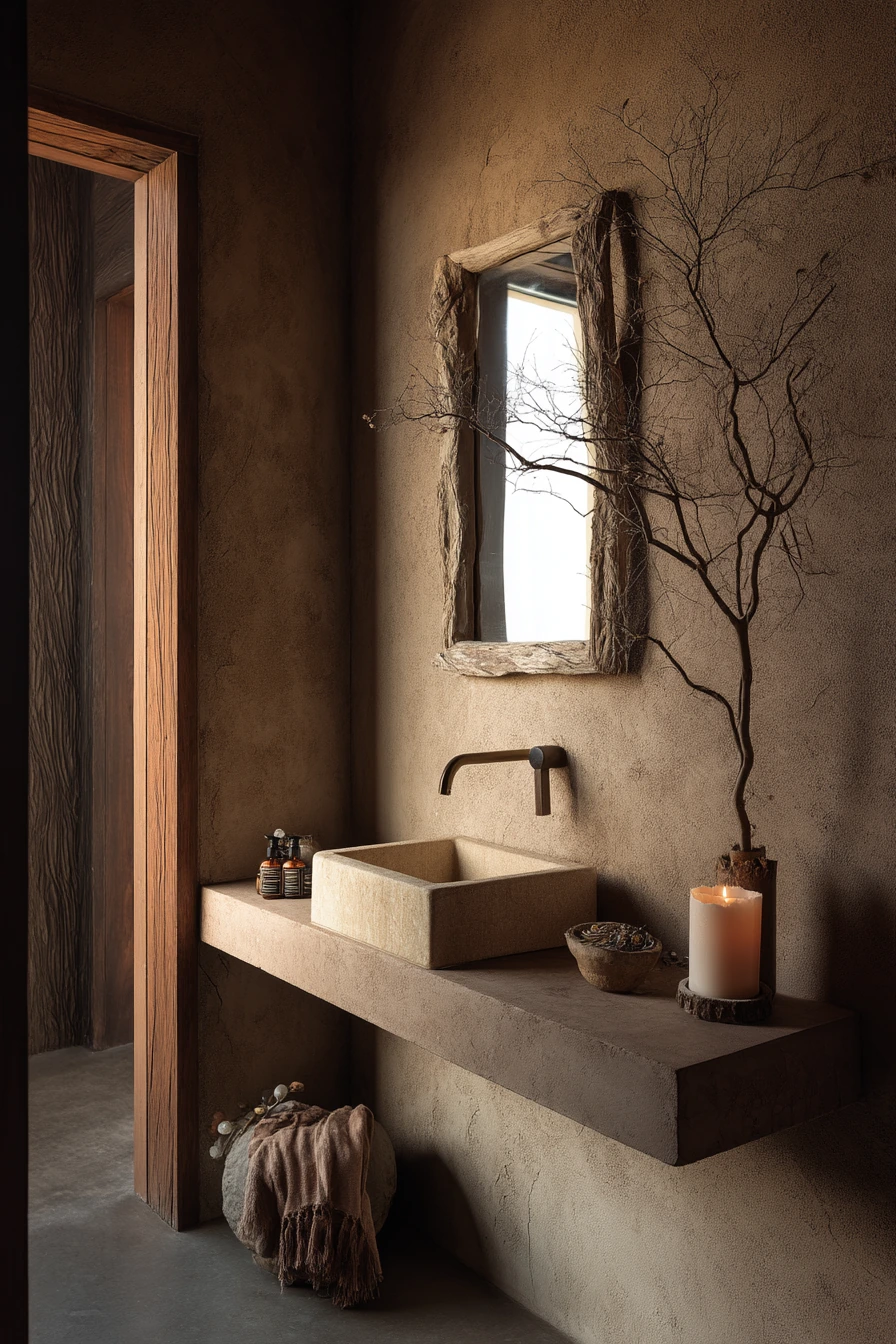 Nature-Focused Powder Room