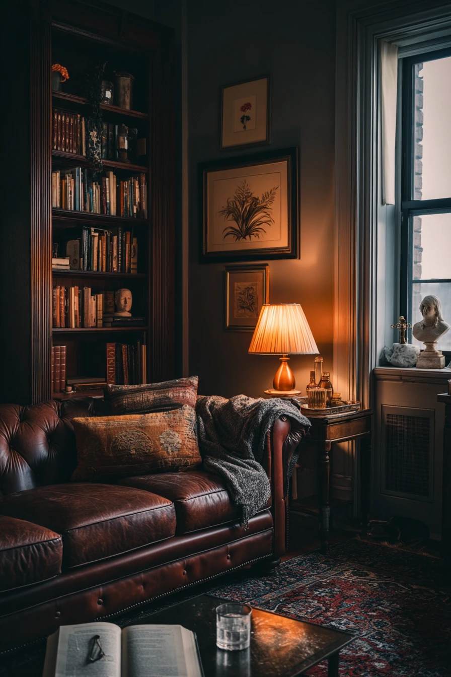 dark academia living room ideas
