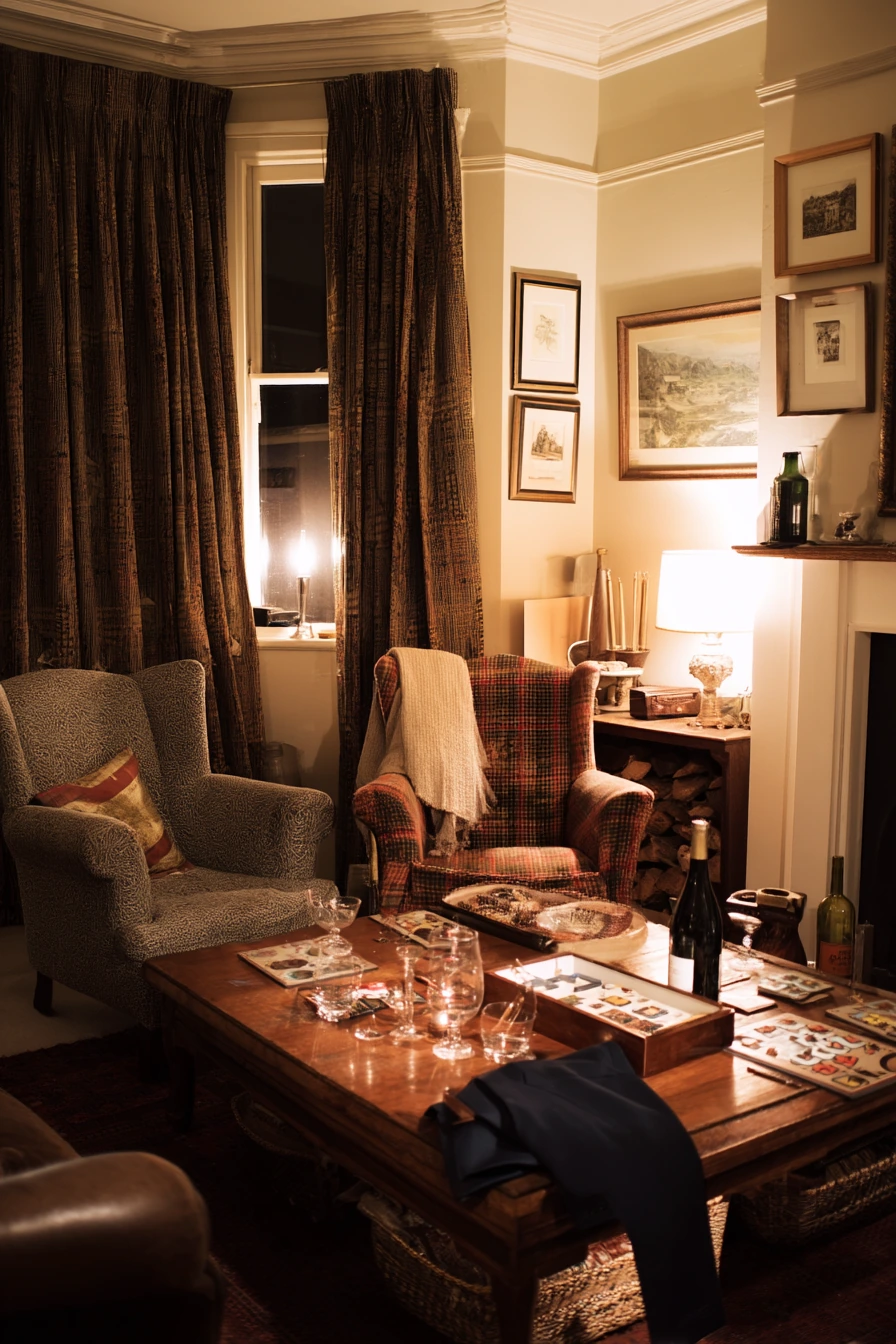 Cozy After-Dinner Conversation Space