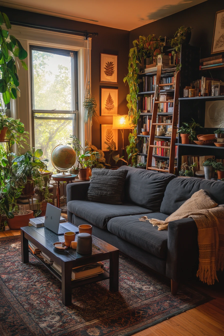 Plant-Filled Academic Nook with Lived-In Calm