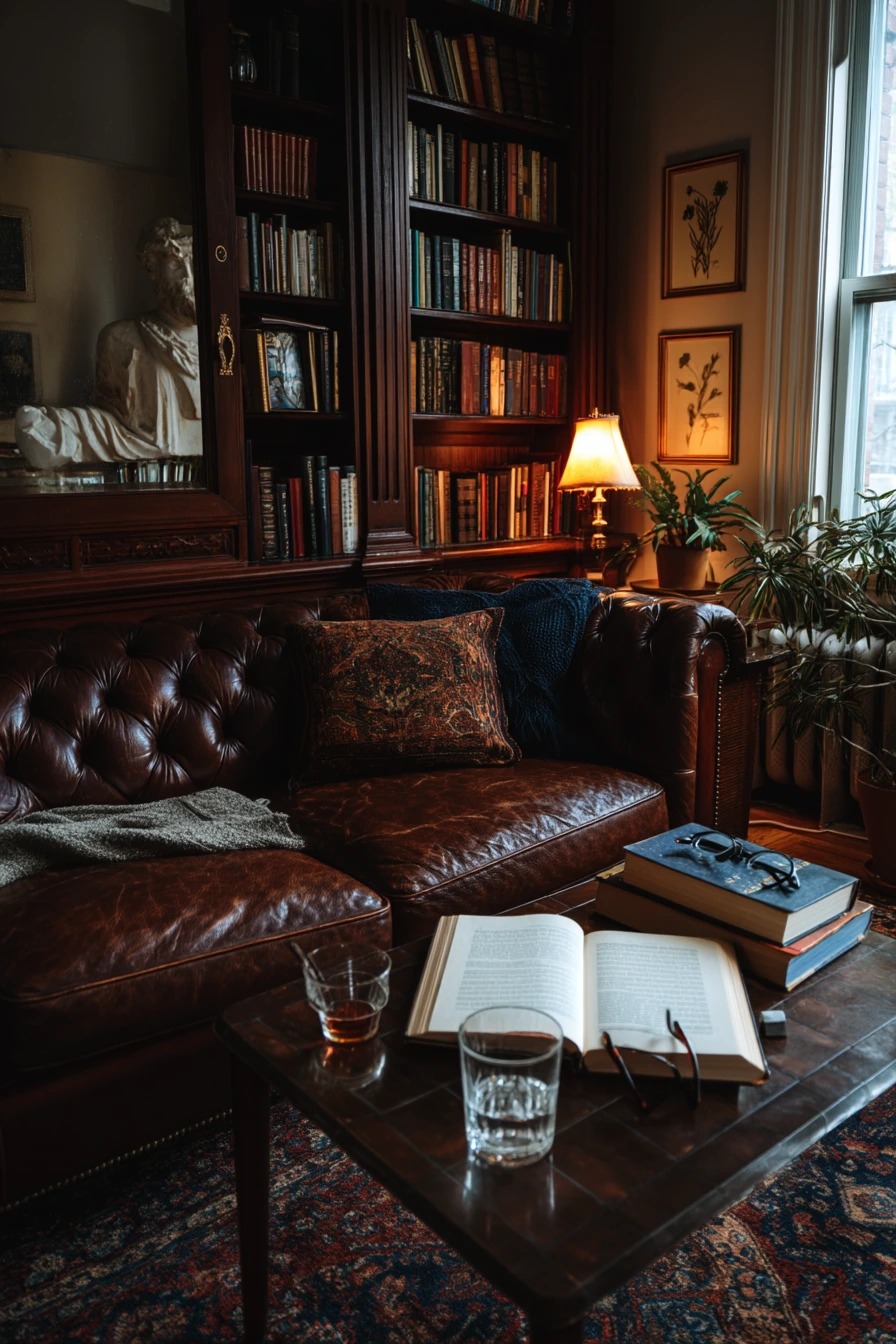 Bookish Victorian Corner for Evening Reading