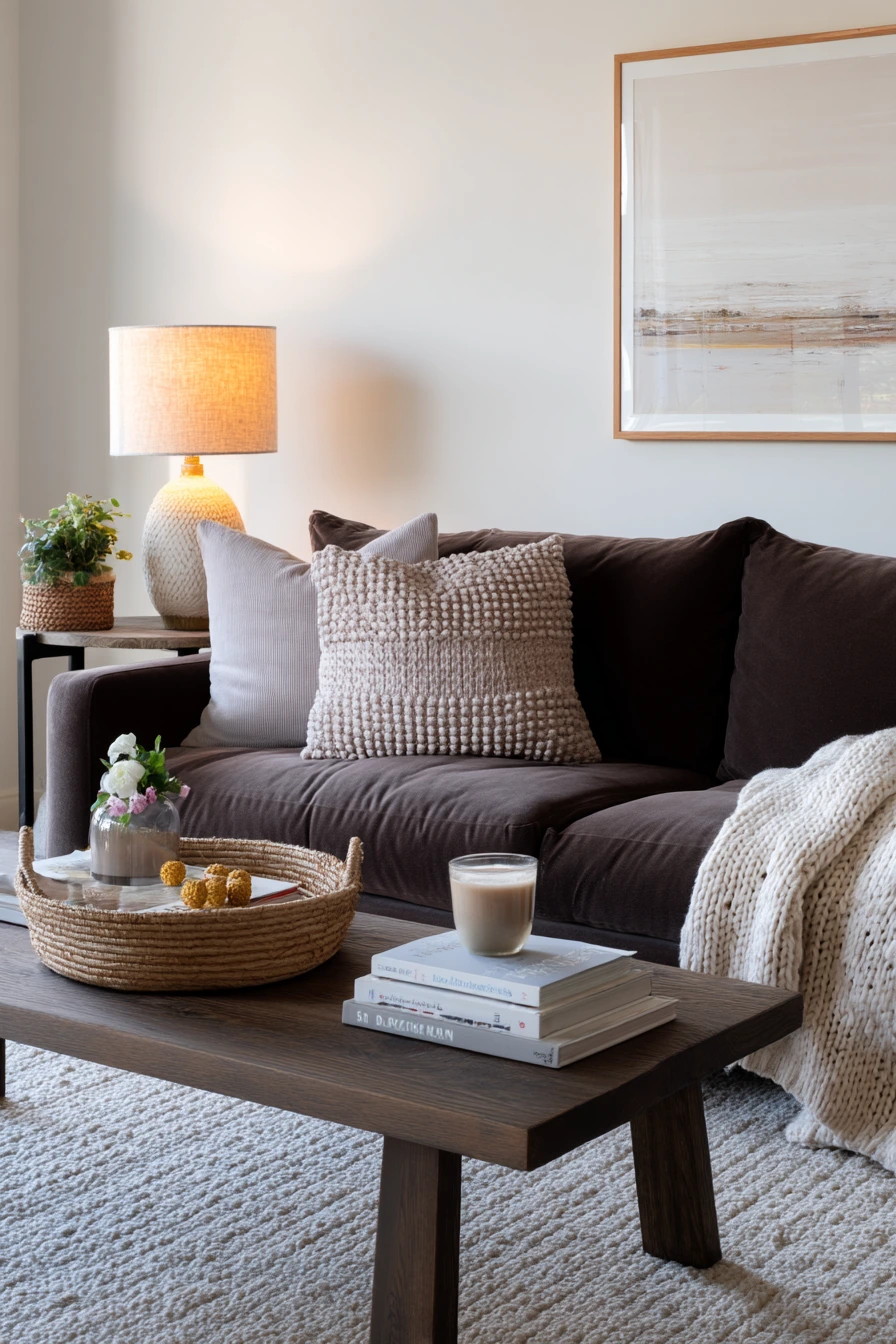 dark brown couch living room ideas