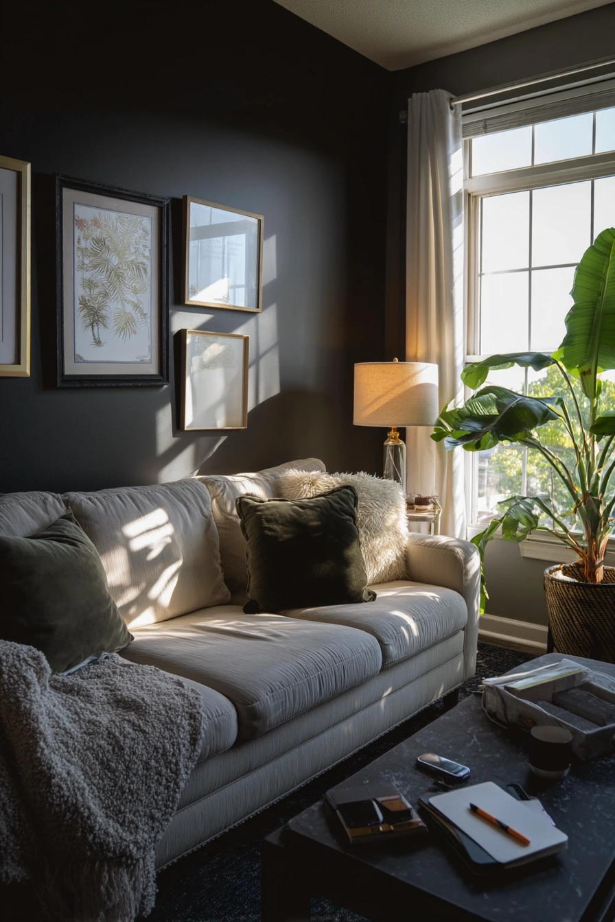 Renter-Friendly Dark Decor Idea