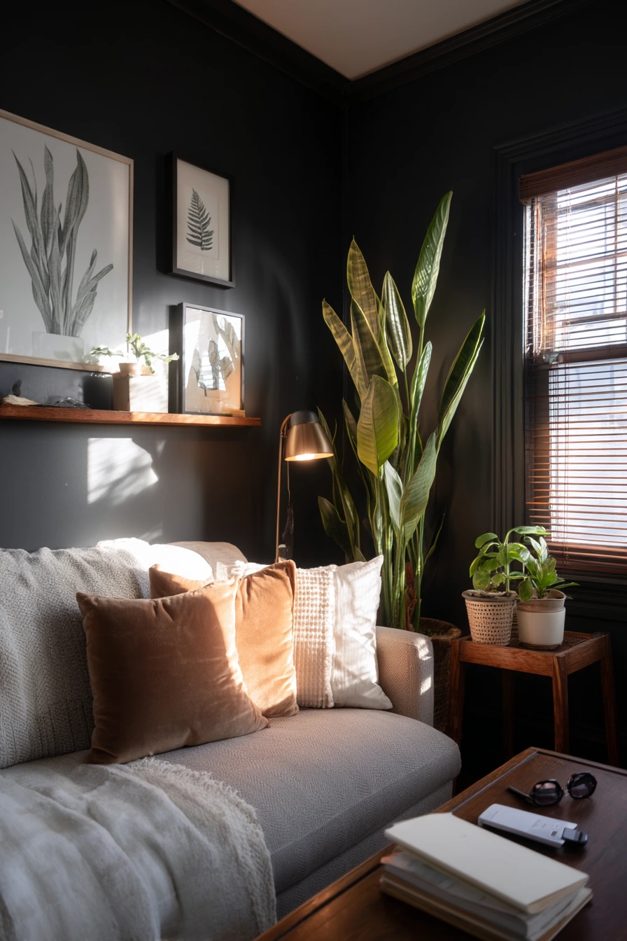 Renter-Friendly Dark Decor Idea