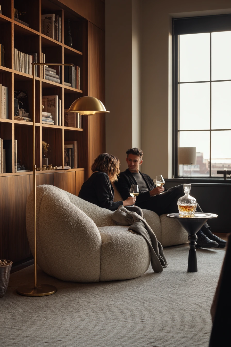 Moody Luxe Evening Conversation Area