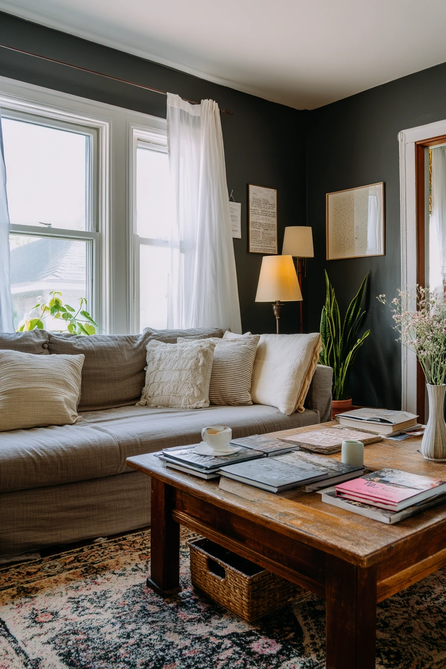 Budget Dark Living Room Refresh