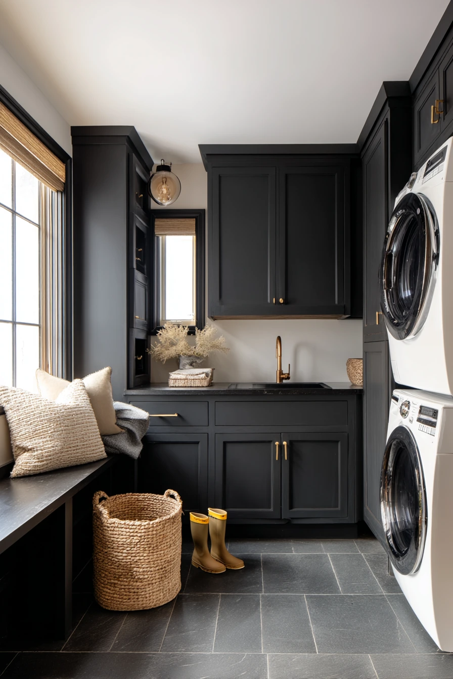 dark moody laundry room ideas