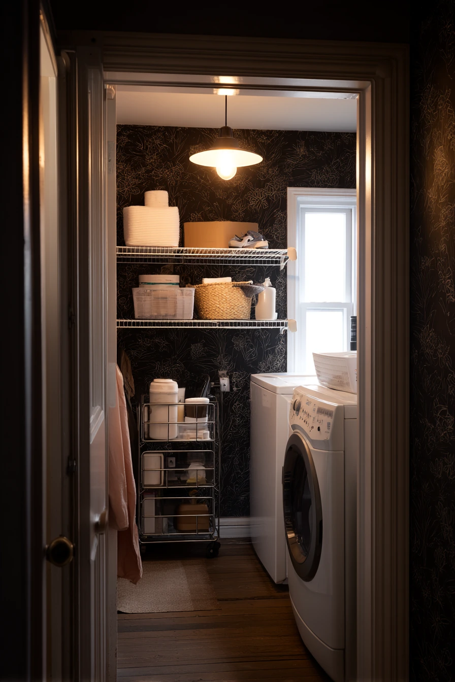Renter-Friendly Moody Laundry Cart Setup