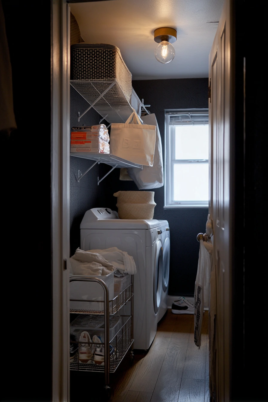 Renter-Friendly Moody Laundry Cart Setup