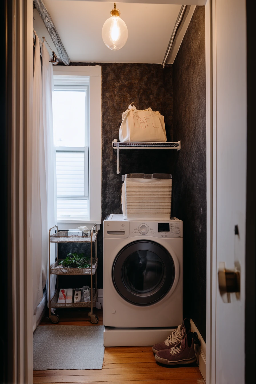 Renter-Friendly Moody Laundry Cart Setup