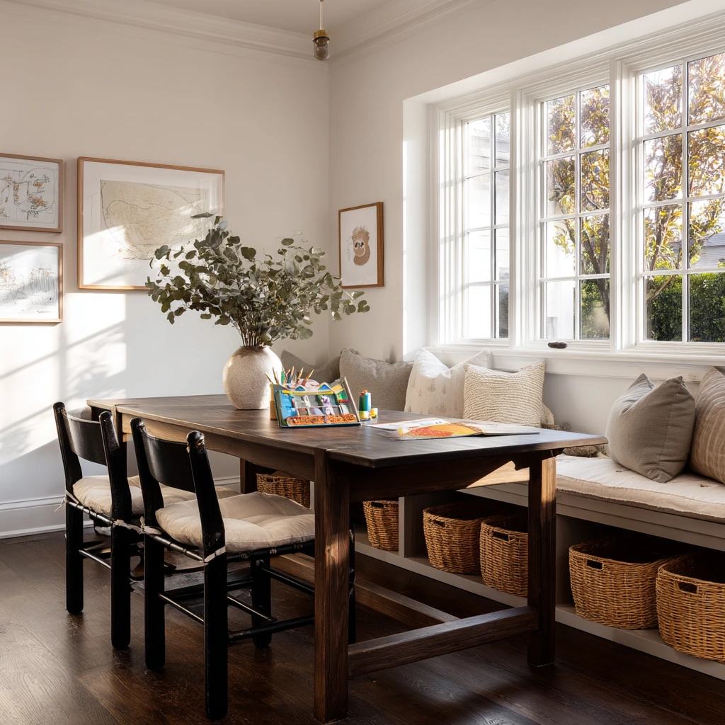 Kid-Friendly Dining Room with Beautiful Everyday Chaos