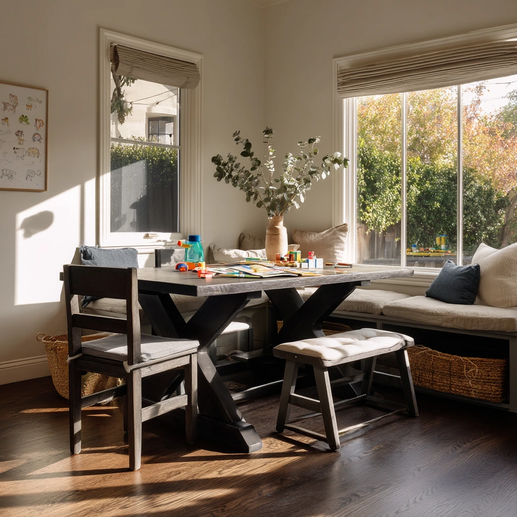 Kid-Friendly Dining Room with Beautiful Everyday Chaos