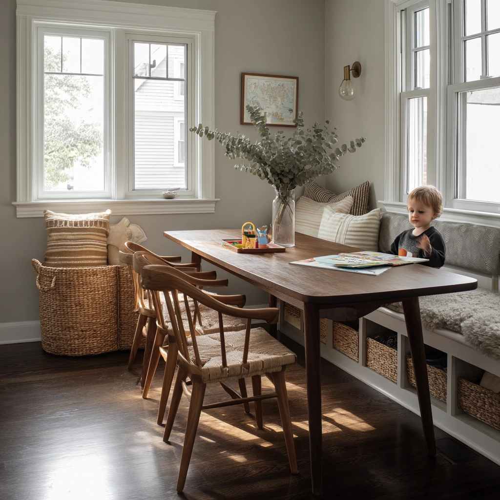 Kid-Friendly Dining Room with Beautiful Everyday Chaos