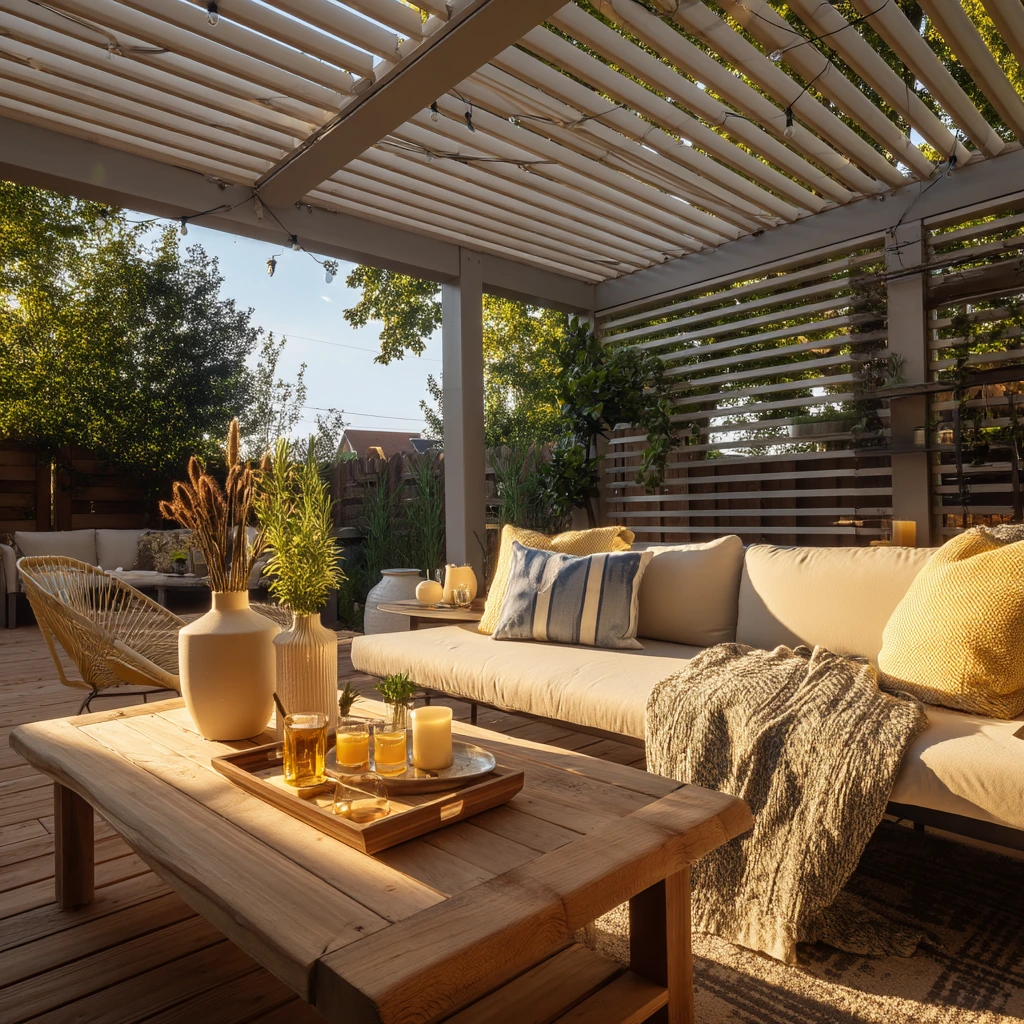 Modern Pergola Awning for Sunset Entertaining