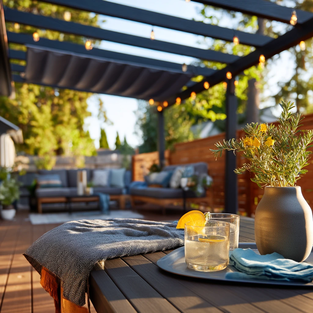 Modern Pergola Awning for Sunset Entertaining