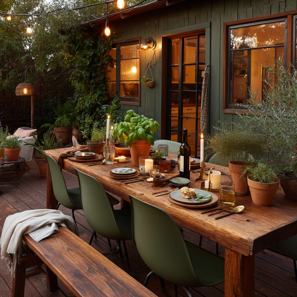 Terracotta Deck for a Garden Dinner Party