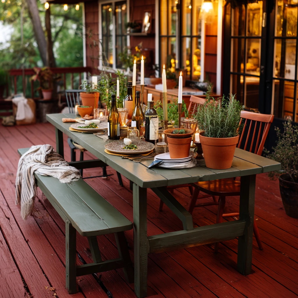 Terracotta Deck for a Garden Dinner Party