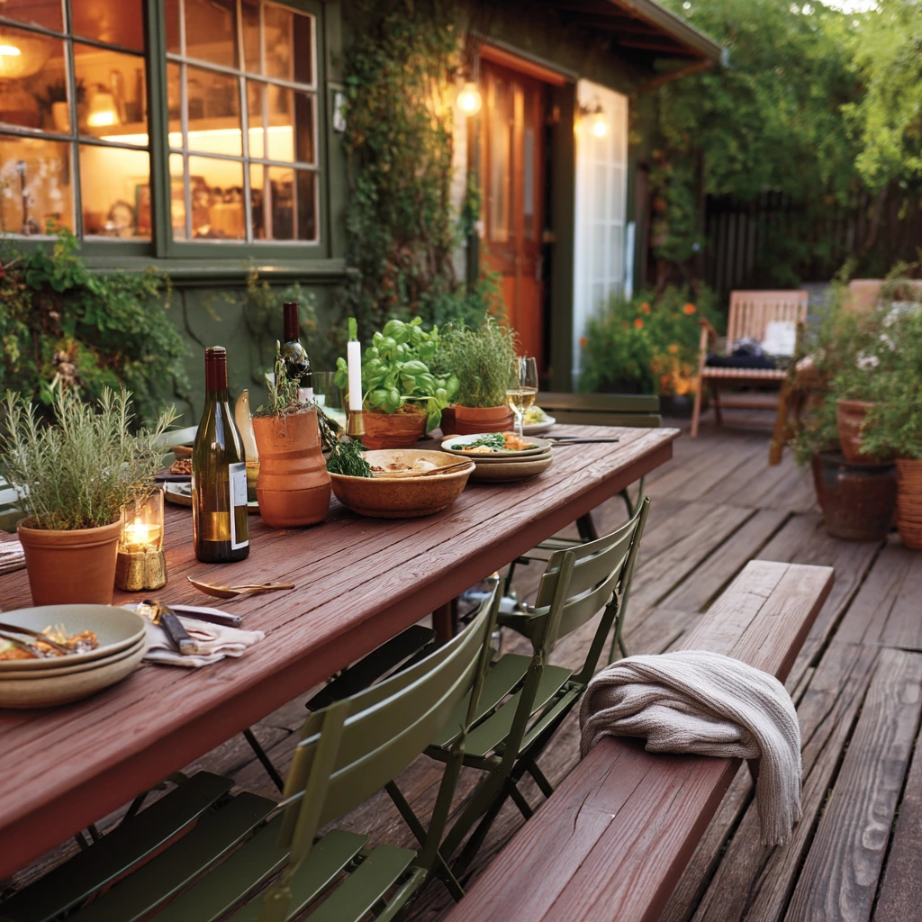 Terracotta Deck for a Garden Dinner Party