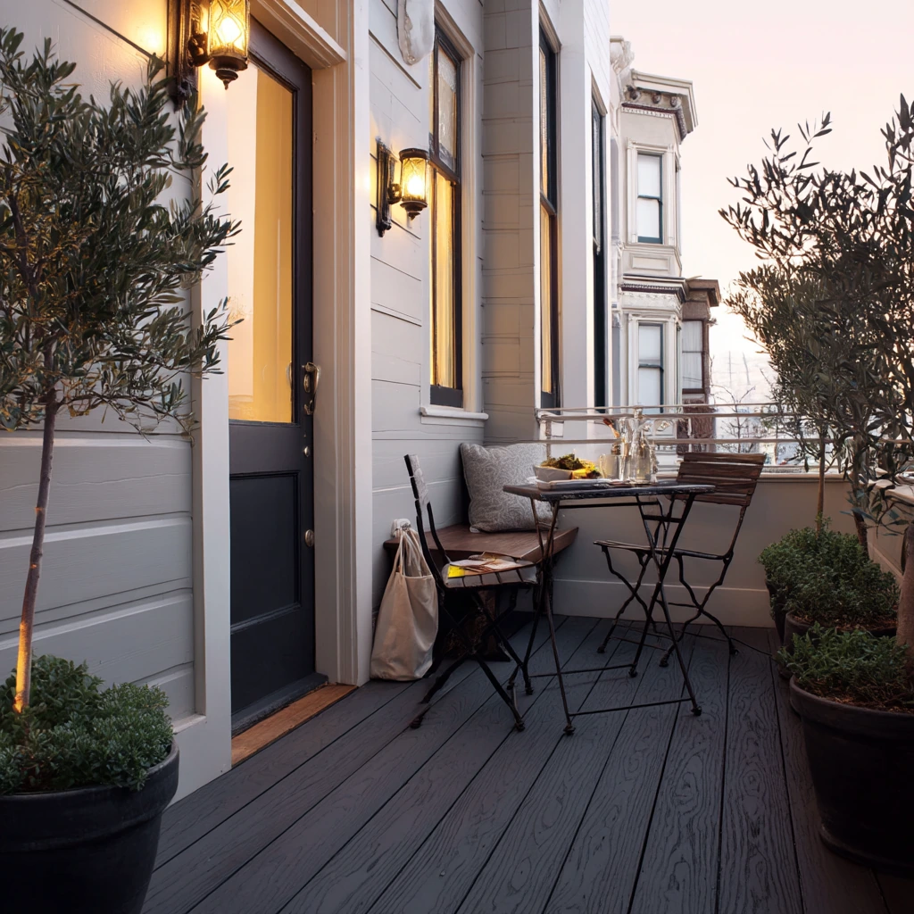 Charcoal Deck for a Modern Row Home