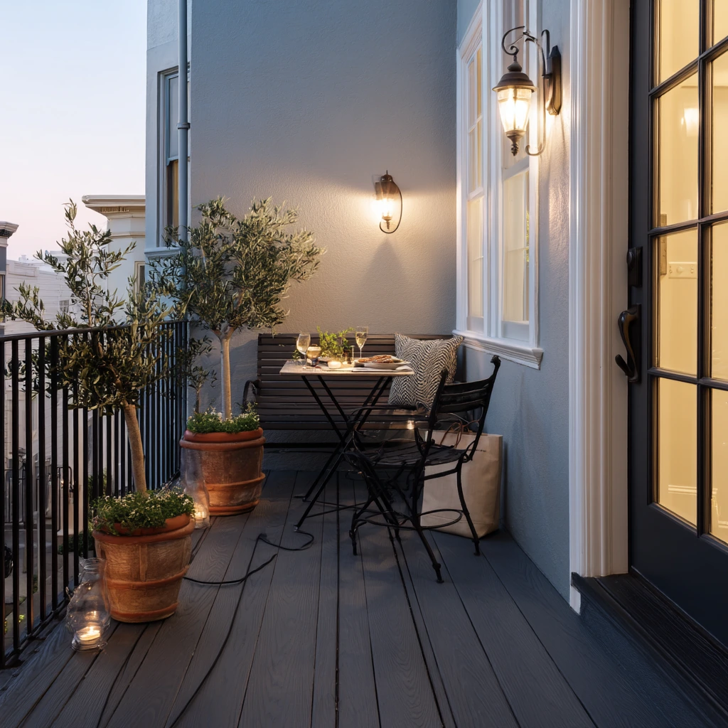 Charcoal Deck for a Modern Row Home