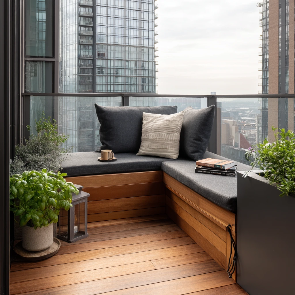 Small Patio Deck with Sleek Metal Trim