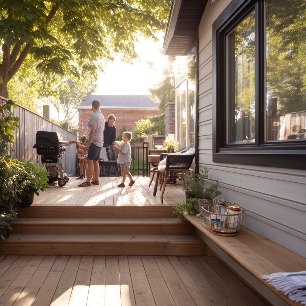 Modern Cedar Fascia on a Family Deck