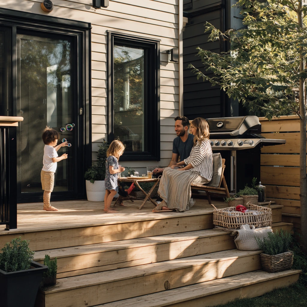 Modern Cedar Fascia on a Family Deck