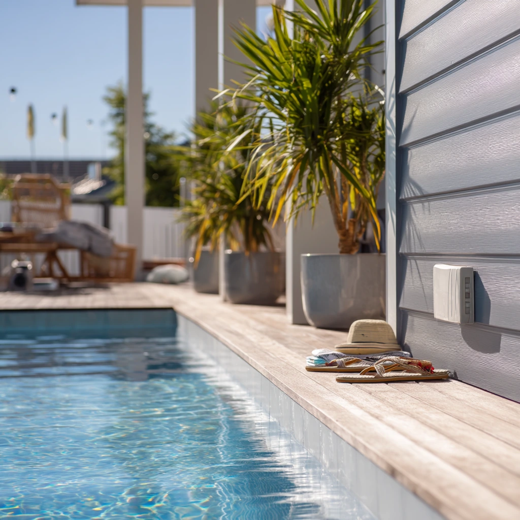 Poolside Deck Fascia with Drainage and Storage