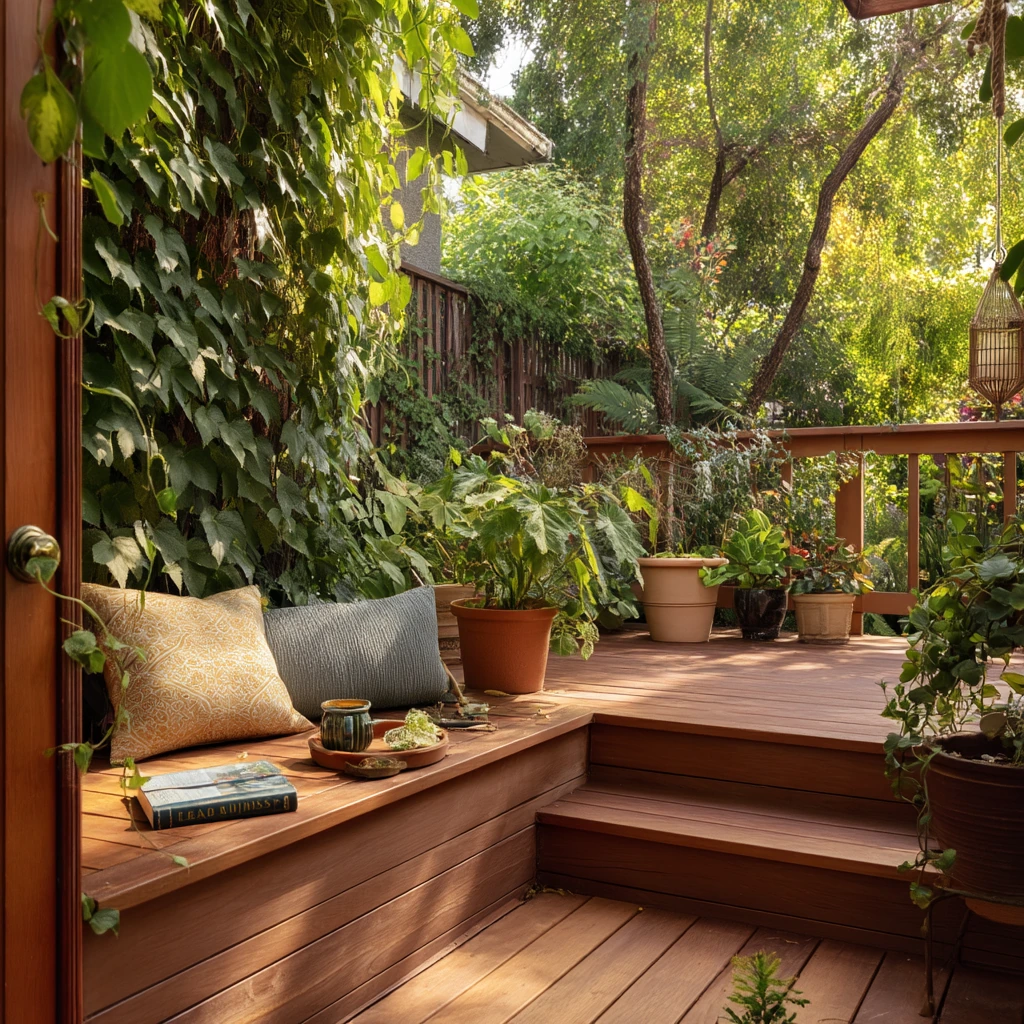 Garden-View Deck Fascia with Natural Stain