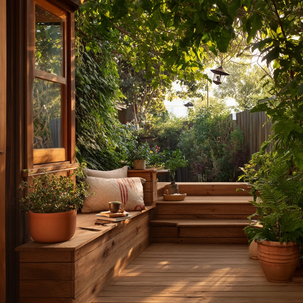 Garden-View Deck Fascia with Natural Stain