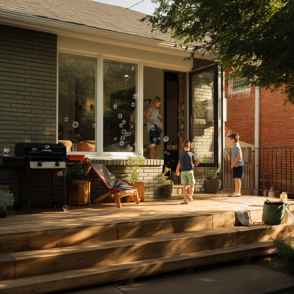 Modern Cedar Fascia on a Family Deck