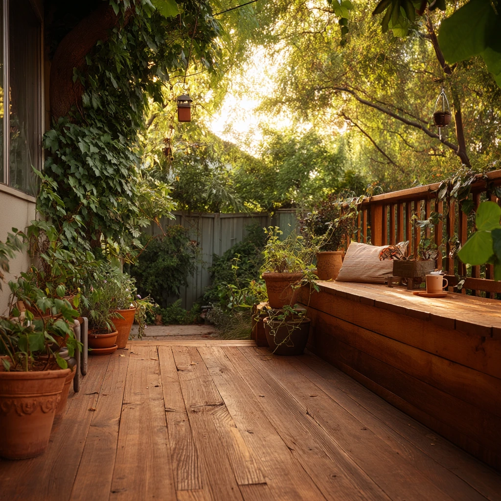 Garden-View Deck Fascia with Natural Stain
