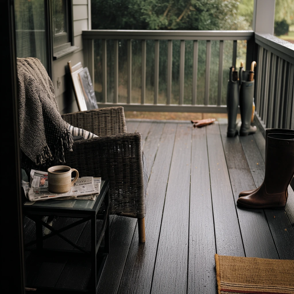 Covered Deck for Rainy Morning Coffee