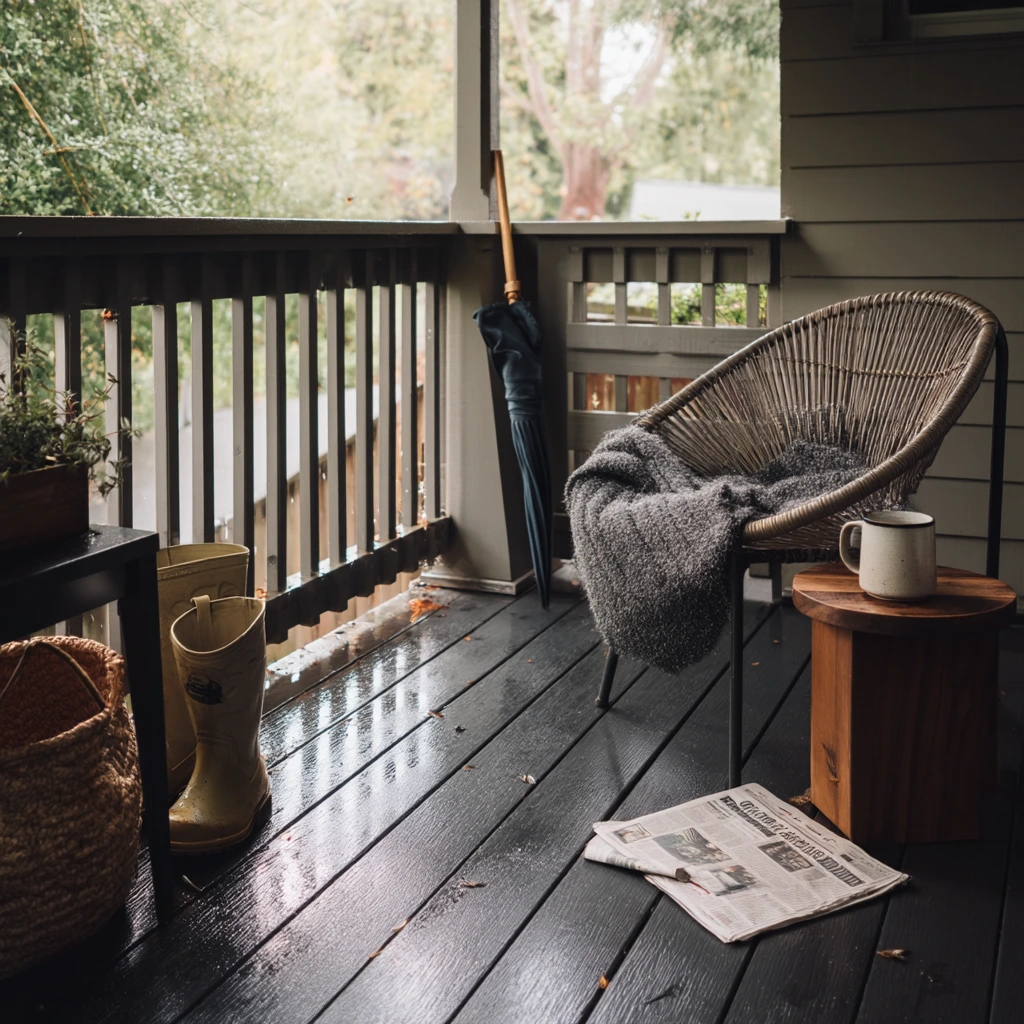 Covered Deck for Rainy Morning Coffee