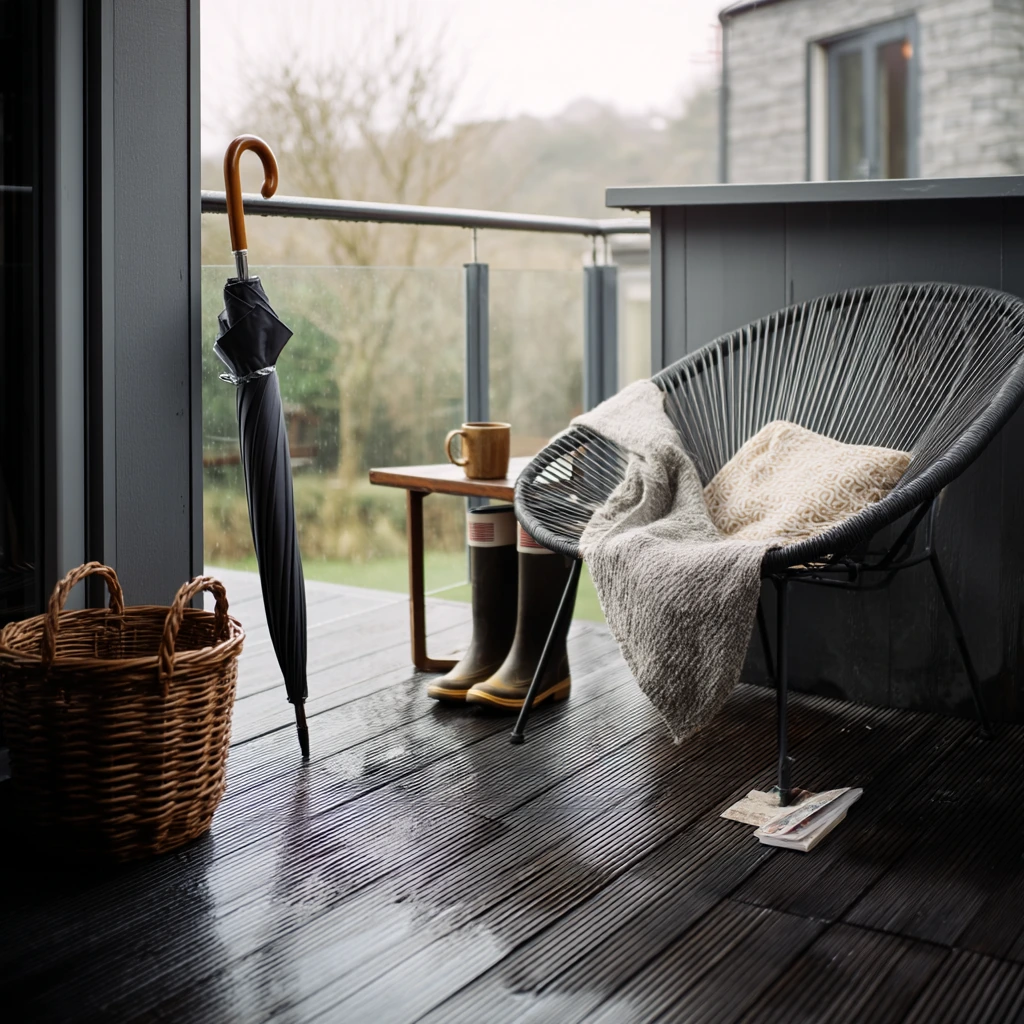 Covered Deck for Rainy Morning Coffee