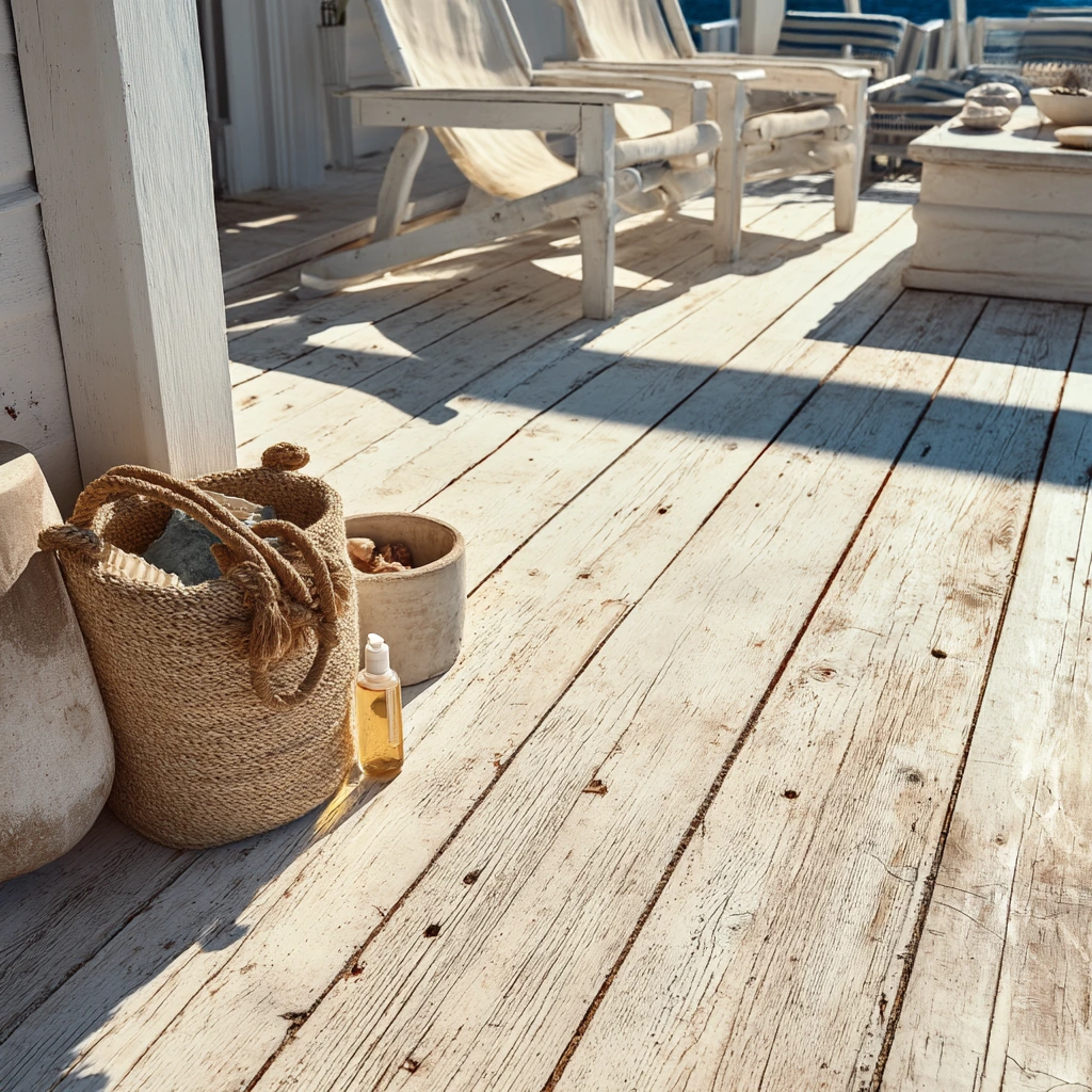 Coastal Deck with Light Weathered Boards