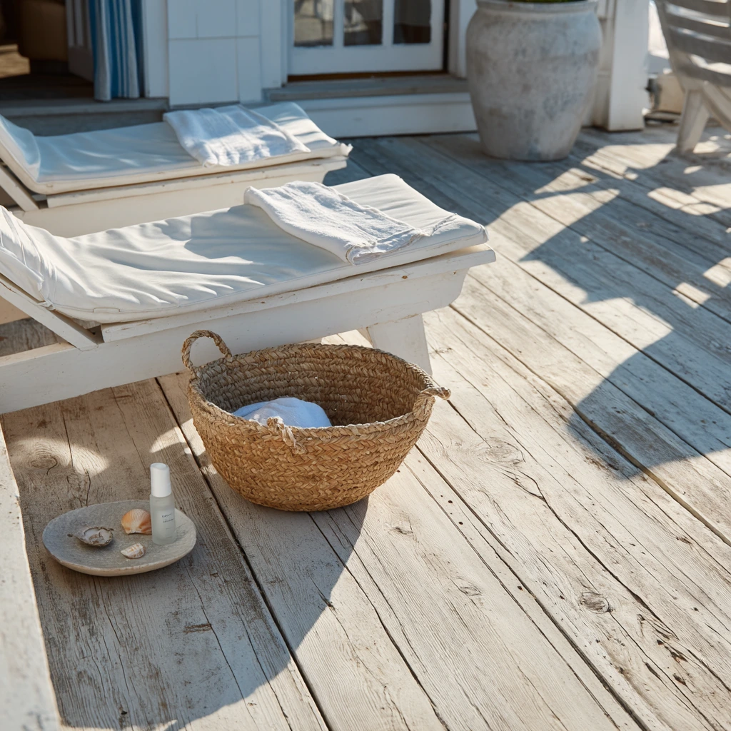 Coastal Deck with Light Weathered Boards