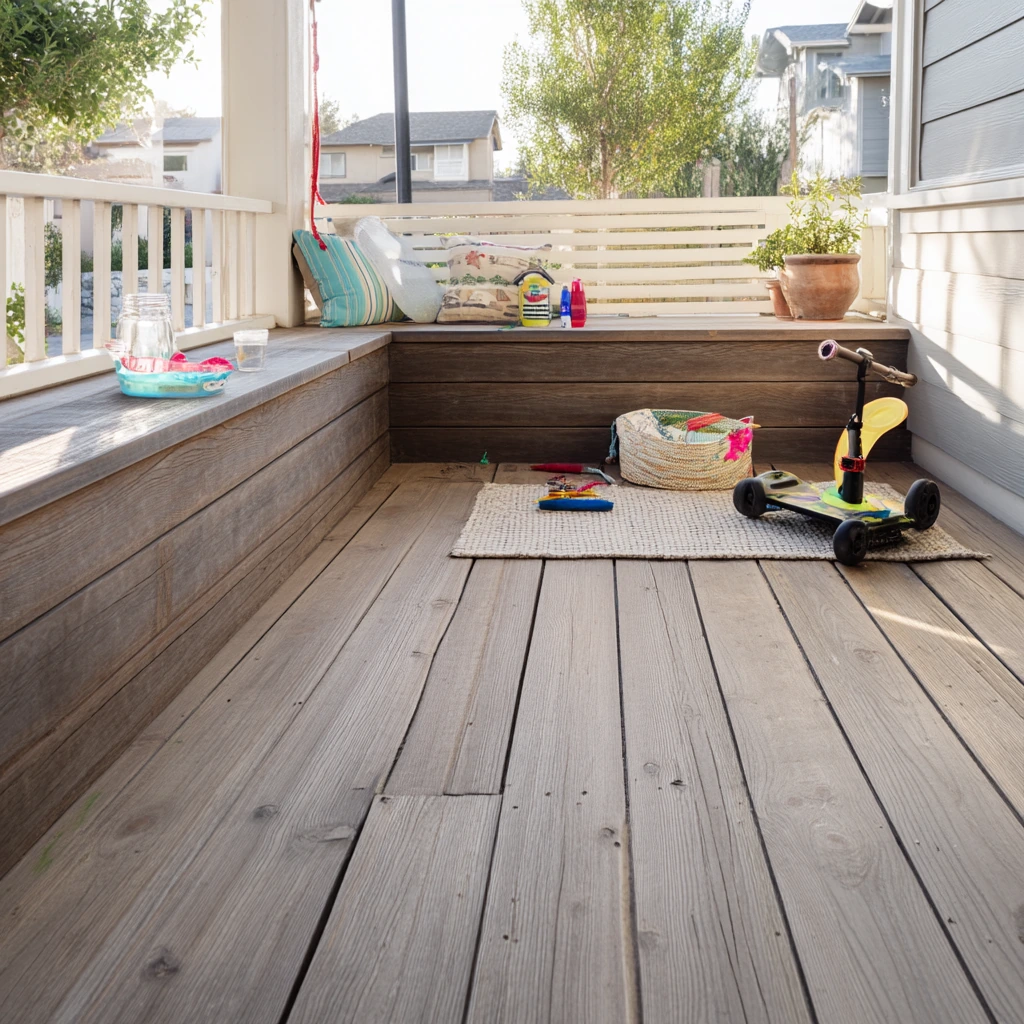 Small Backyard Deck for Family Play
