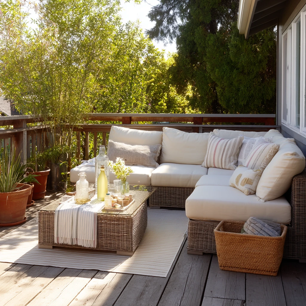 2. Family-Friendly Sectional Deck Lounge
