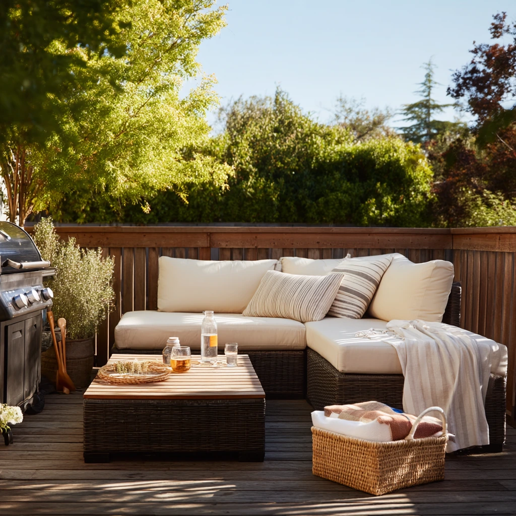 2. Family-Friendly Sectional Deck Lounge