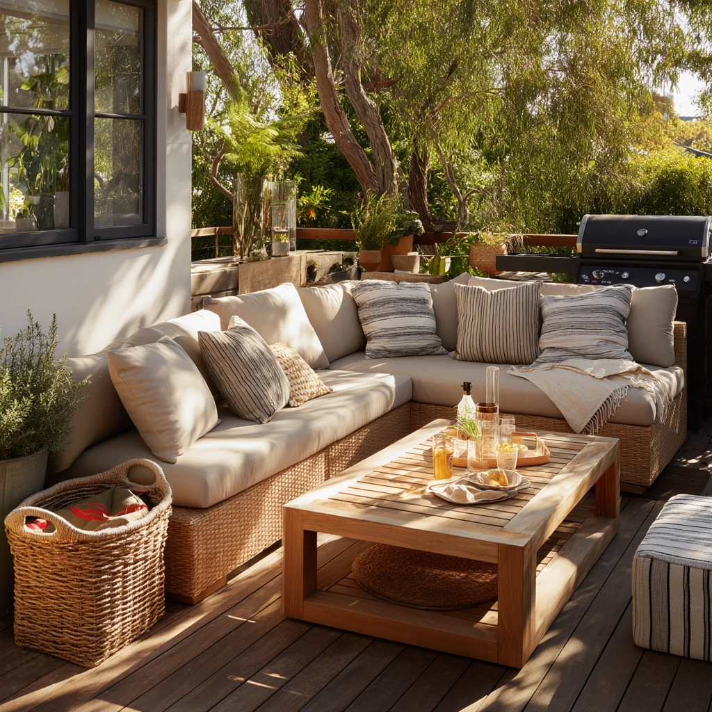 2. Family-Friendly Sectional Deck Lounge