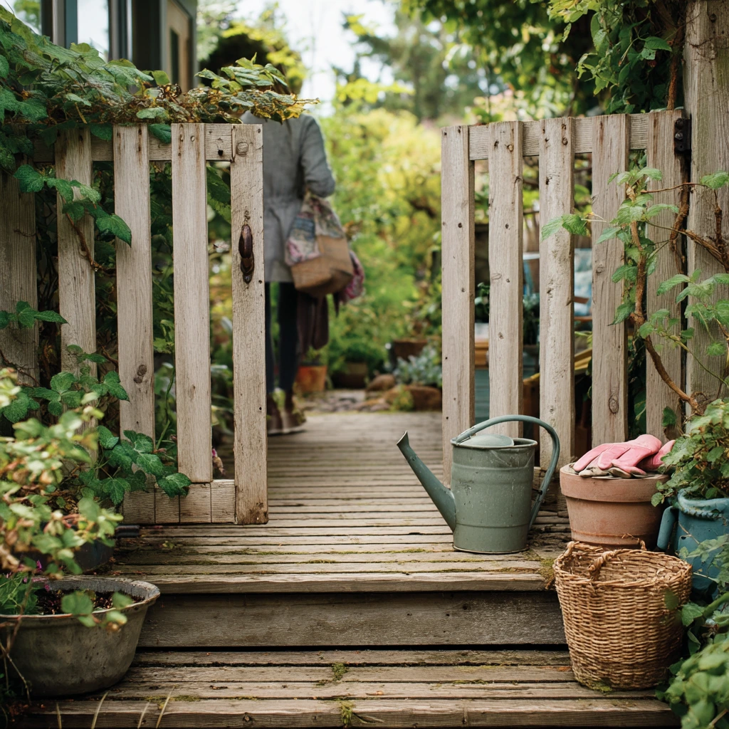 Rustic Gate with Cottage Garden Character