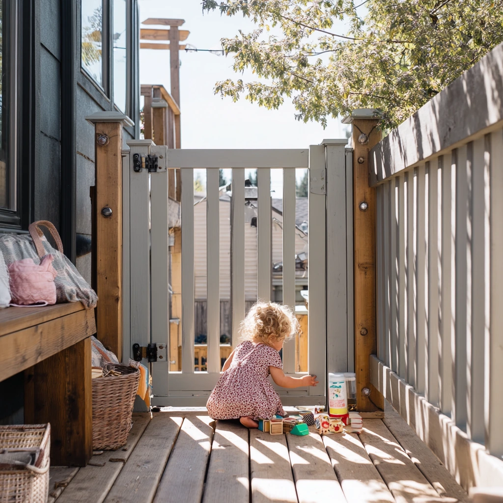 Child-Safe Gate for a Split-Level Deck