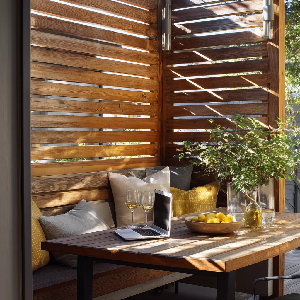 Modern Horizontal Slat Gate with Privacy