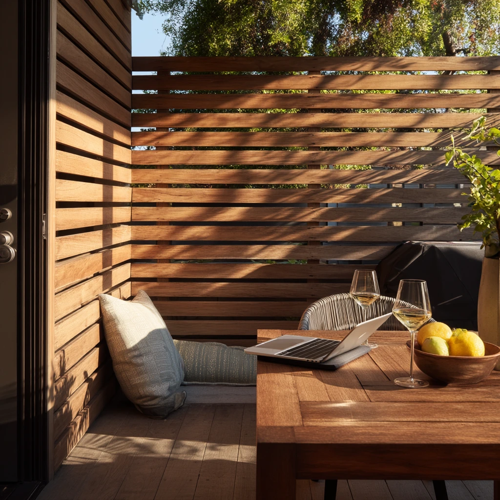 Modern Horizontal Slat Gate with Privacy