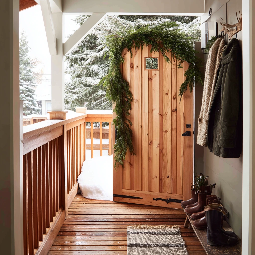 Seasonal Gate with Holiday Greenery